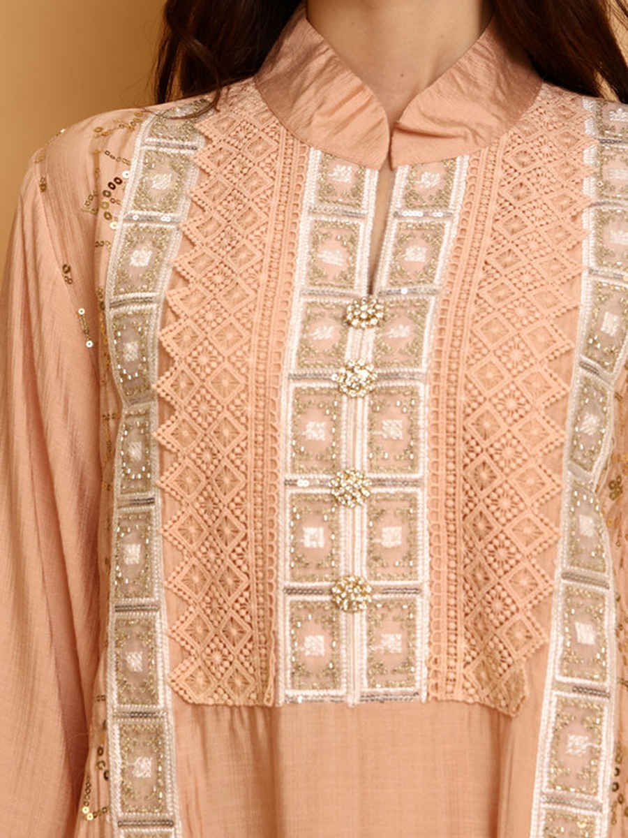 Fusayfisa Embroidered Sequin Detail Jalabiya