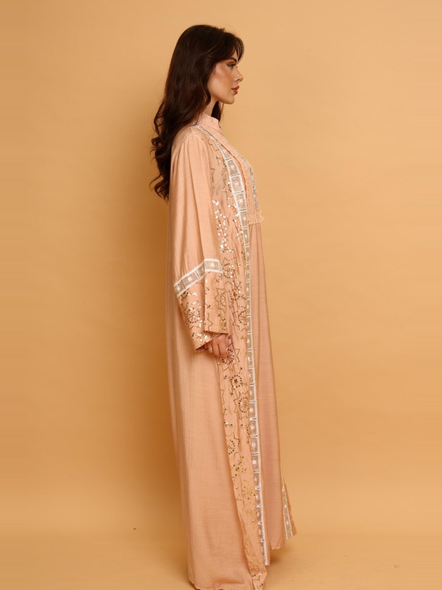 Fusayfisa Embroidered Sequin Detail Jalabiya