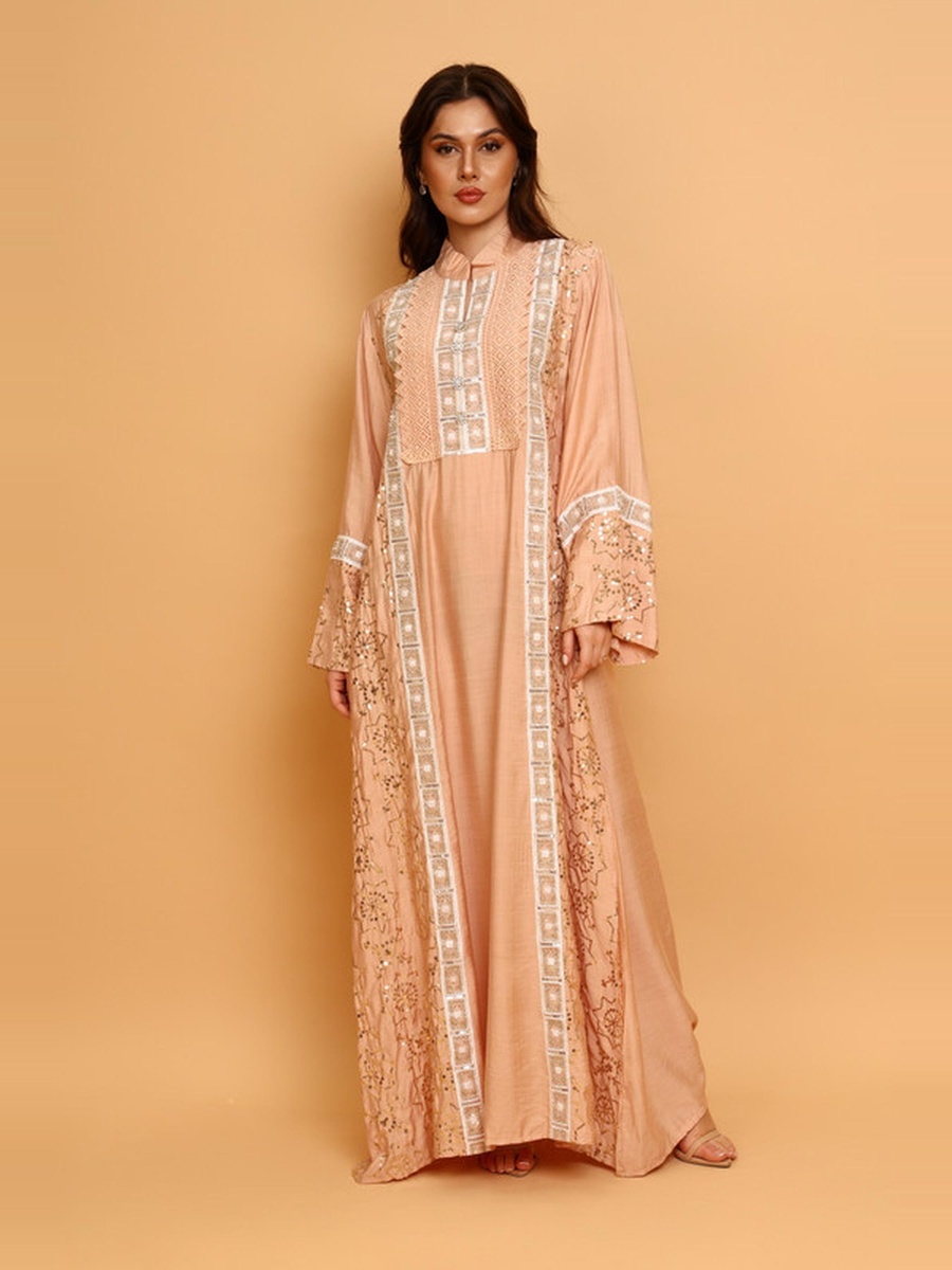 Fusayfisa Embroidered Sequin Detail Jalabiya