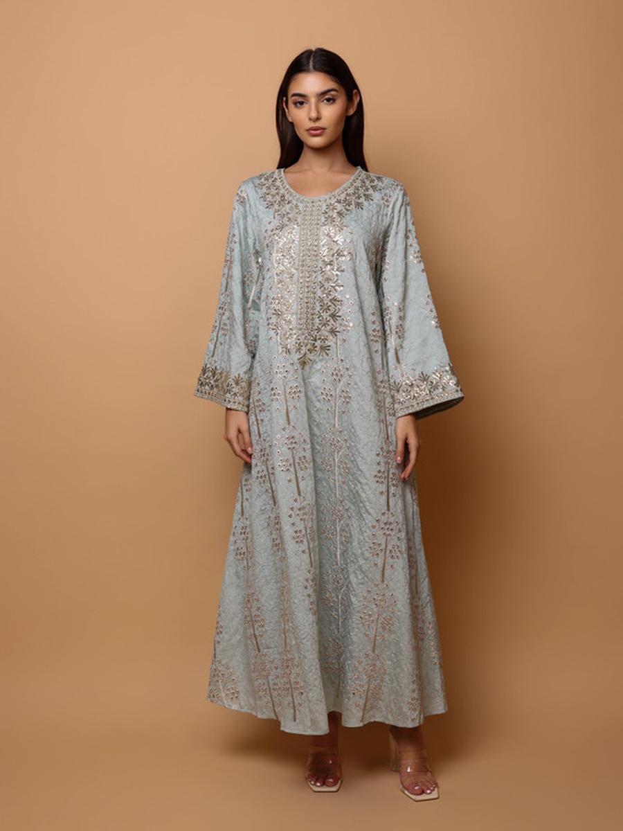 Widad Embroidered Mirror-Work Jalabiya