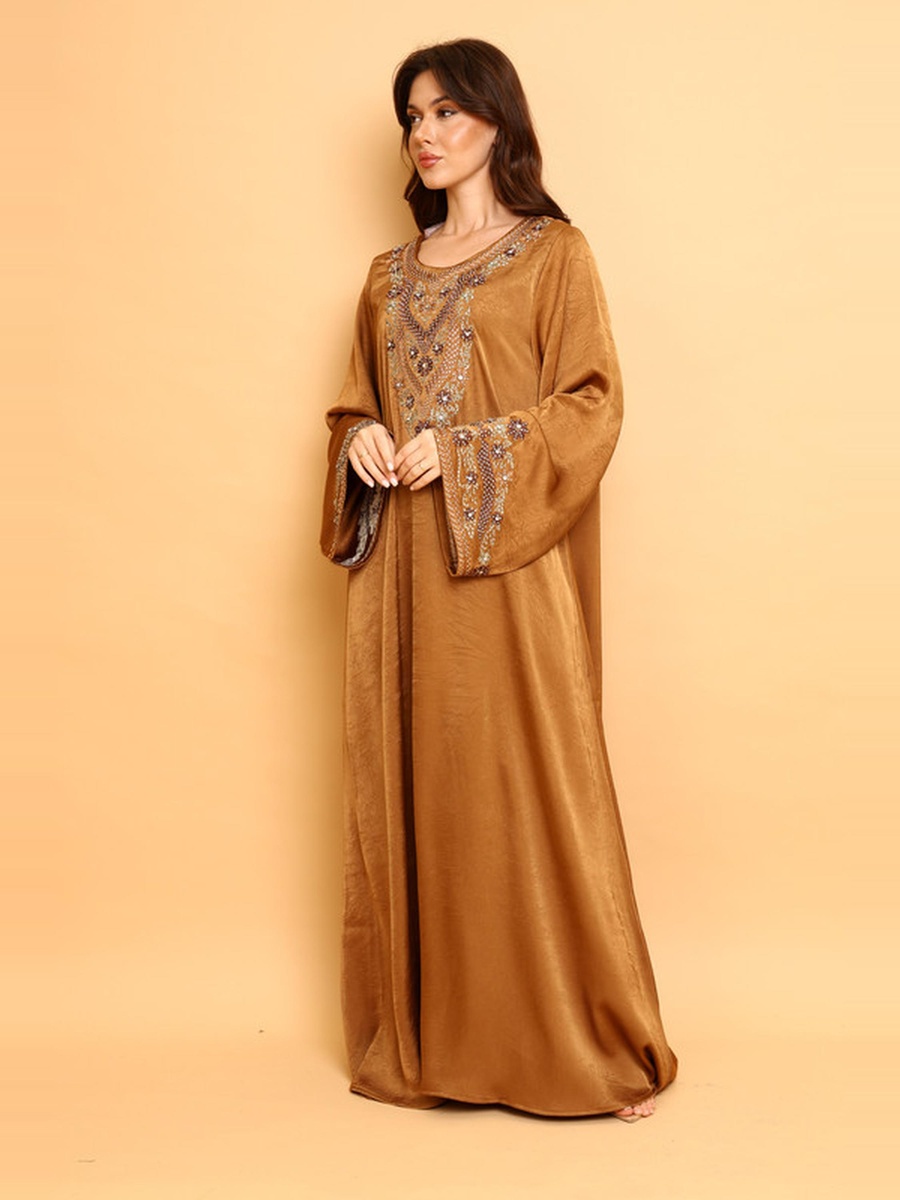 Amwaj Embellished V Neck Jalabiya