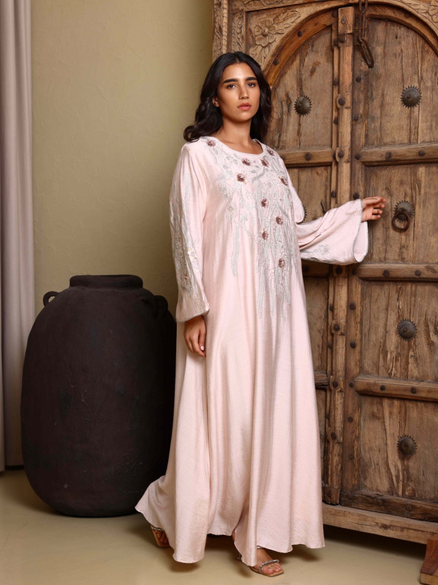 Qayla Flower Applique Patterned Jalabiya
