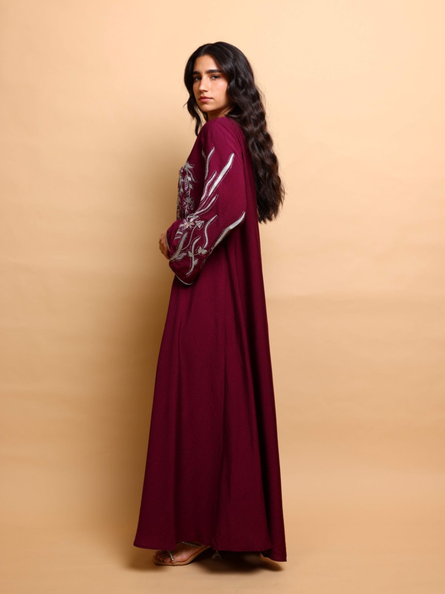 Qayla Flower Applique Patterned Jalabiya