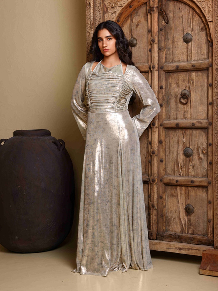 Elara Tie-Dye Print Bell Sleeves Jalabiya