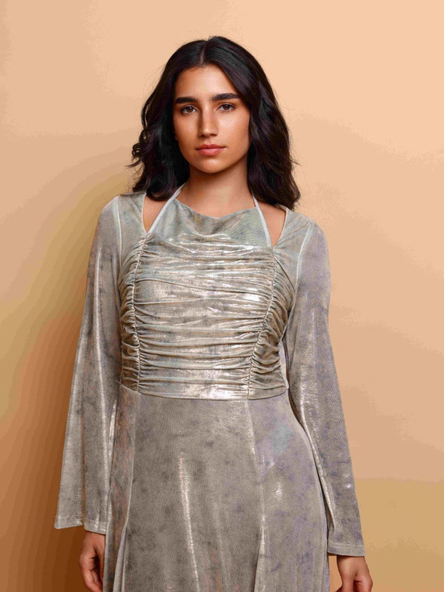 Elara Tie-Dye Print Bell Sleeves Jalabiya