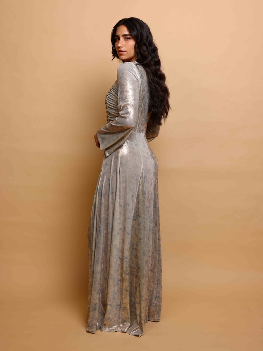 Elara Tie-Dye Print Bell Sleeves Jalabiya