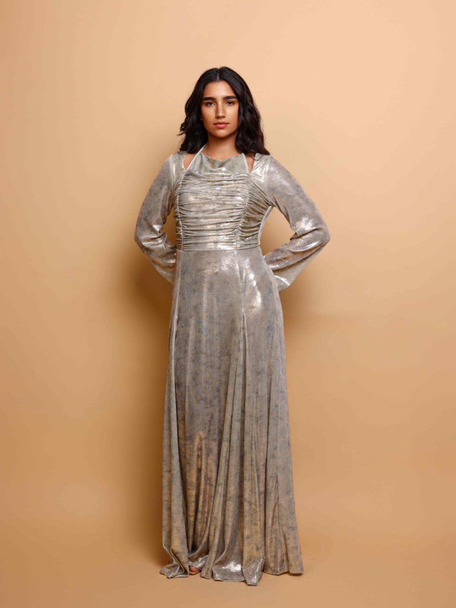 Elara Tie-Dye Print Bell Sleeves Jalabiya