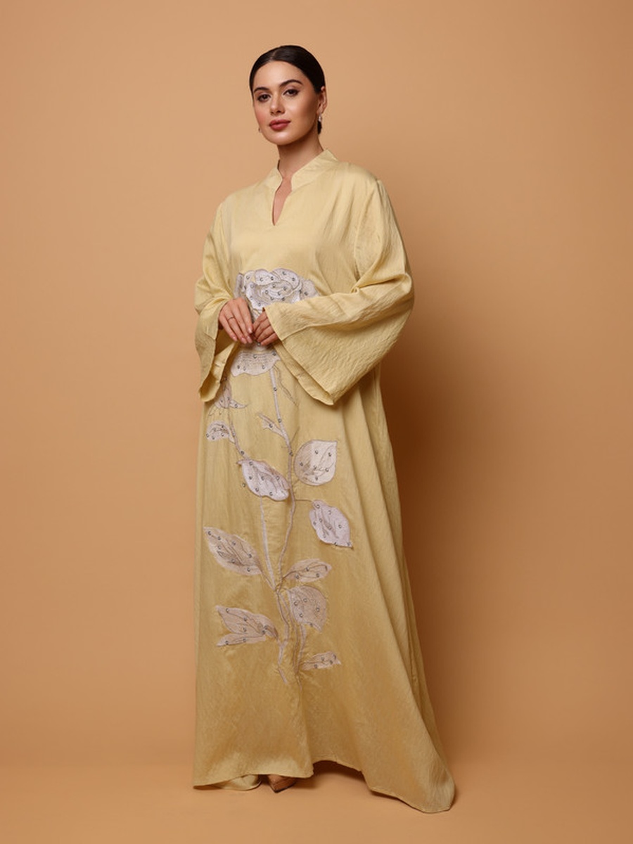 Afnan Embroidered Jalabiya with Stud Decor