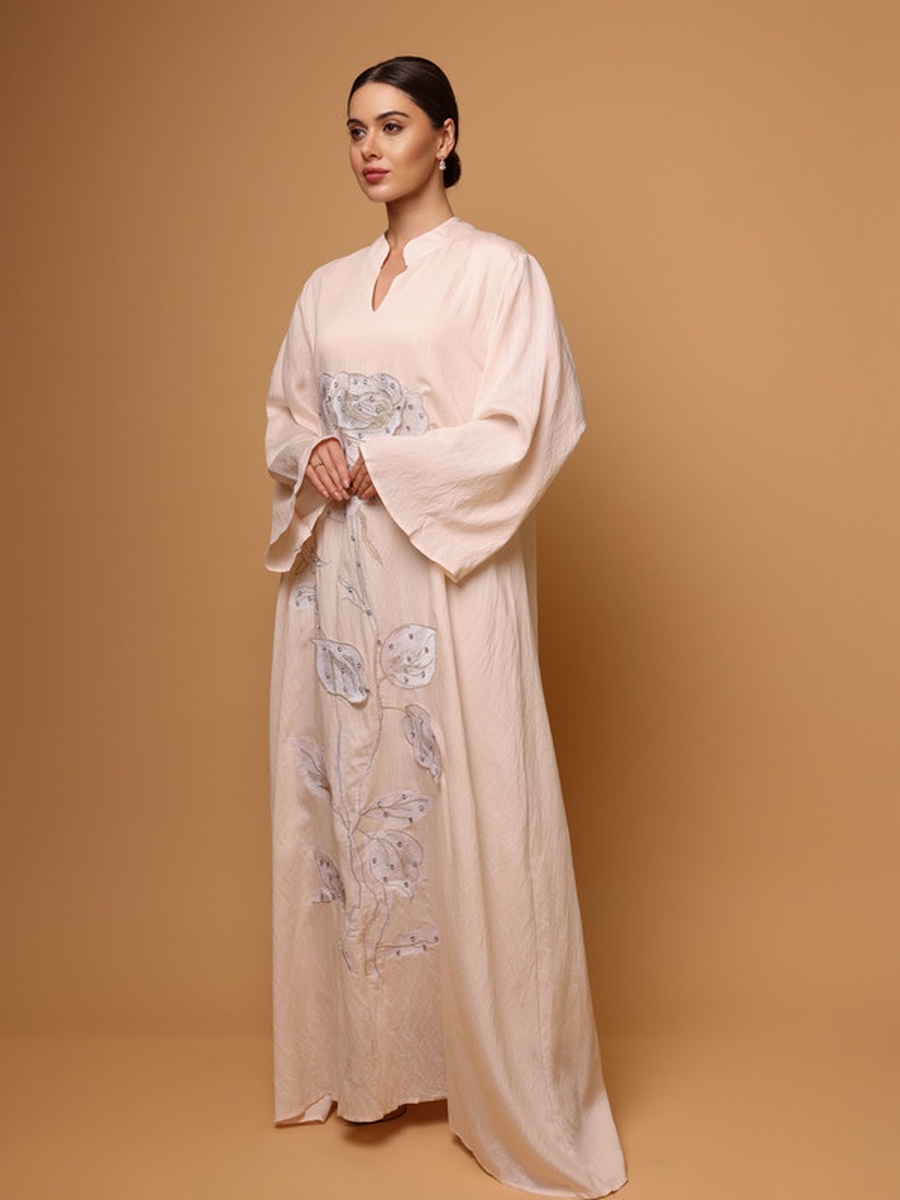 Afnan Embroidered Jalabiya with Stud Decor