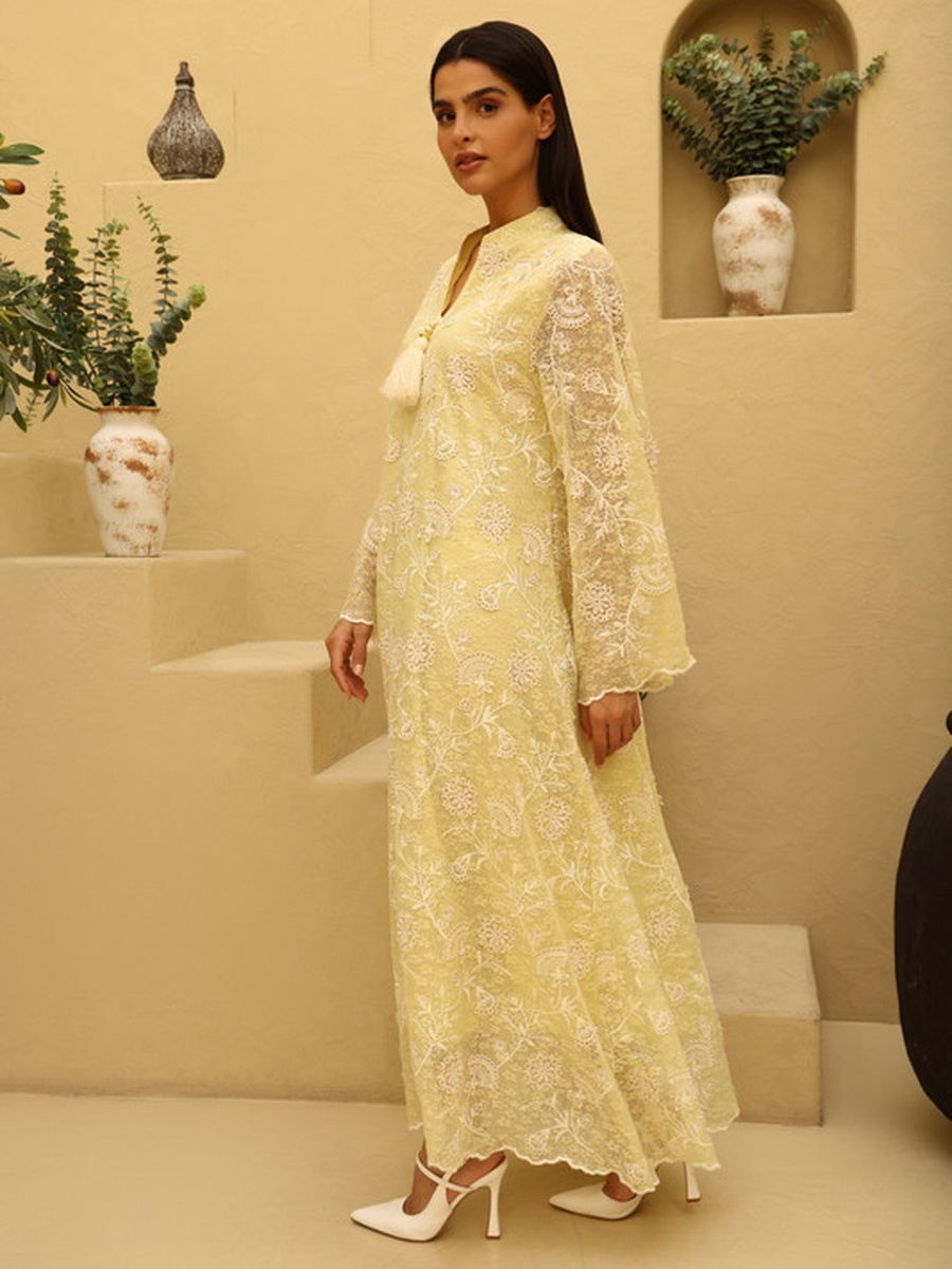 Malika Embroidered Tassel Detail Jalabiya
