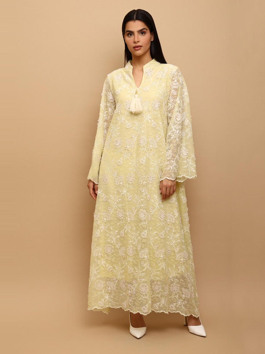 Malika Embroidered Tassel Detail Jalabiya