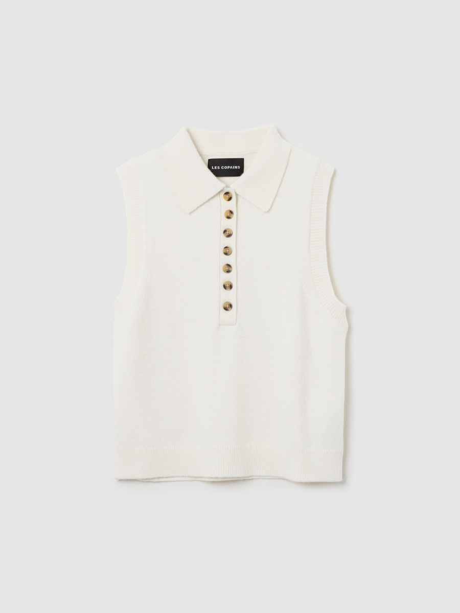 White Regular Fit Sleeveless Top