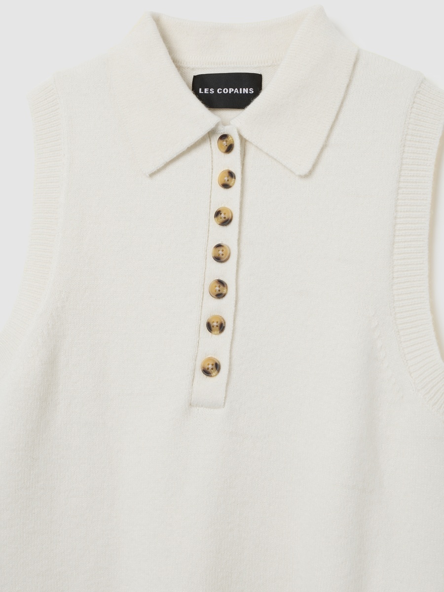 White Regular Fit Sleeveless Top