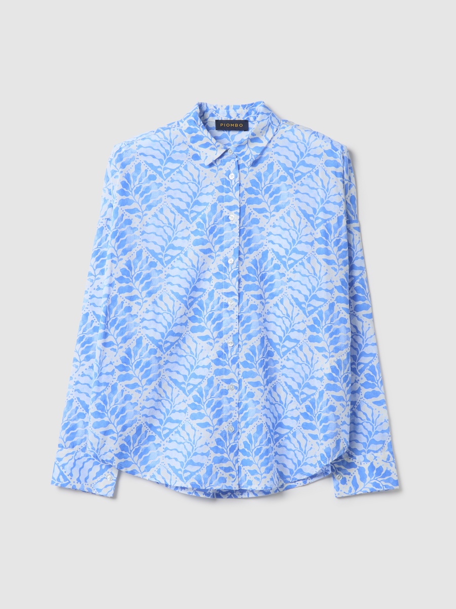 Blue Pure Cotton Regular Fit Shirt