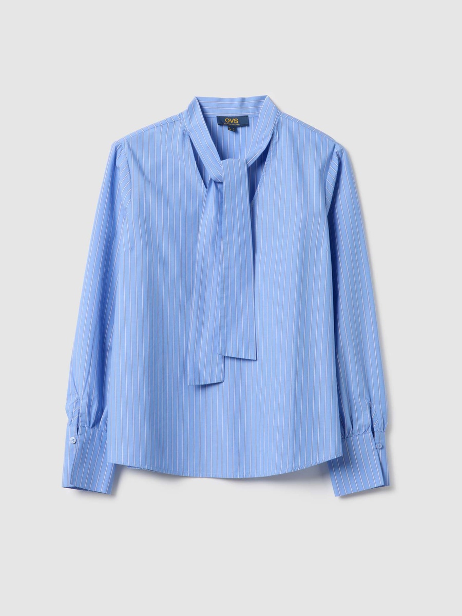 Blue Long Sleeve Blouse