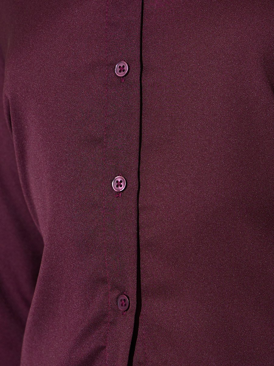 Burgundy Oversized Longline Shirt with Curved Hem