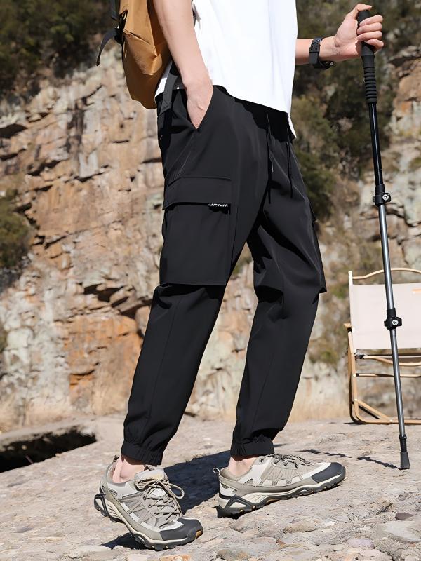 Men Black Cargo Joggers