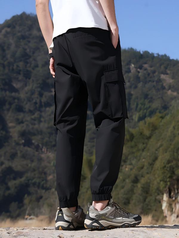 Men Black Cargo Joggers