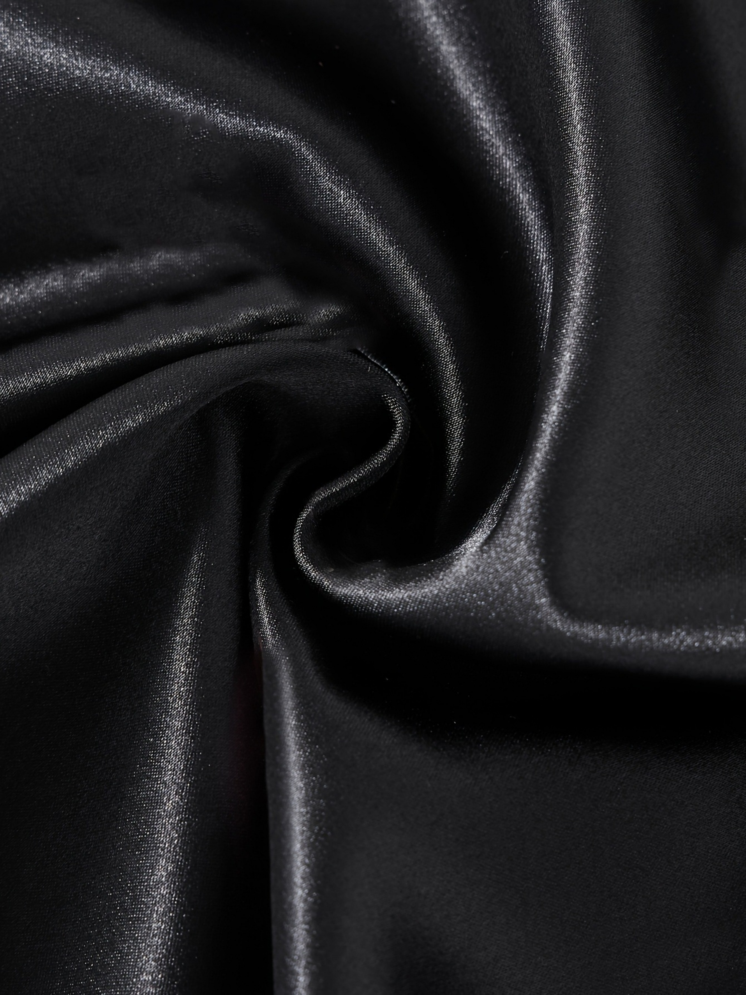 Black Satin Lace Slip Dress
