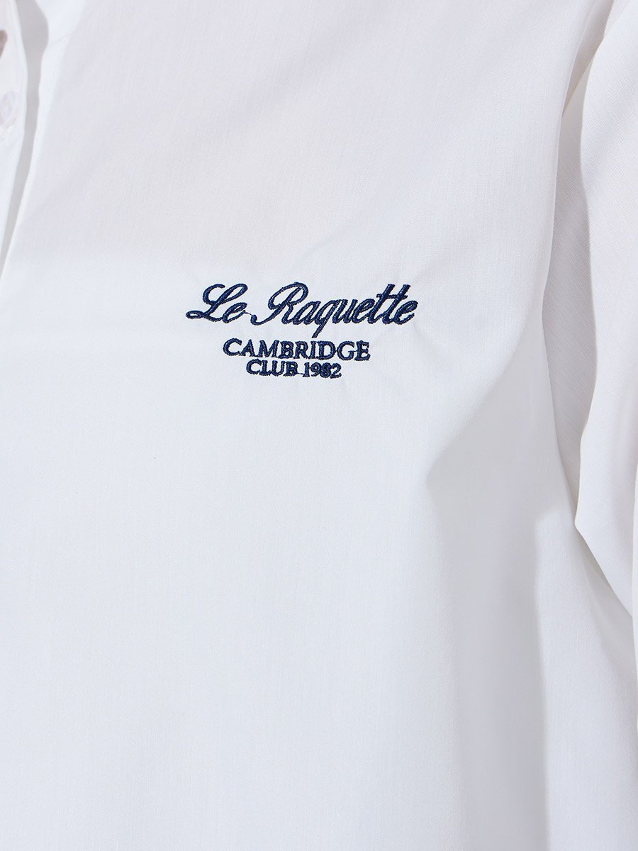 White Oversized Shirt with Embroidery Detail