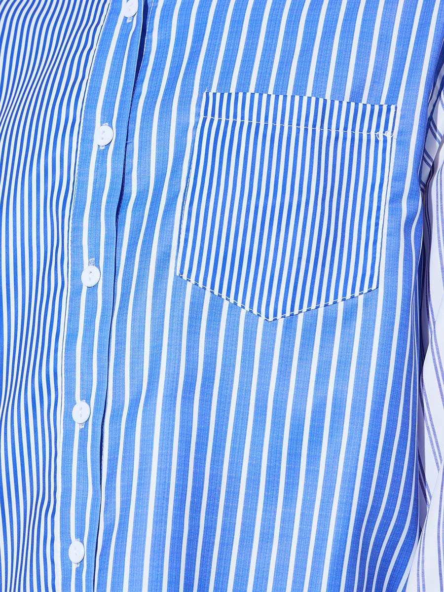 Blue Striped Oversized Shirt