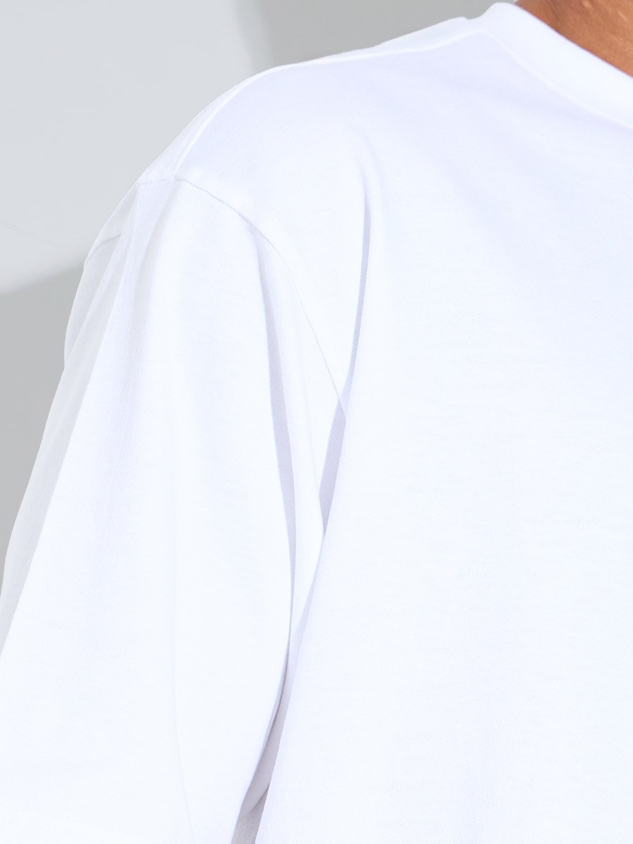 White Graphic Print Crew Neck Oversized T-Shirt