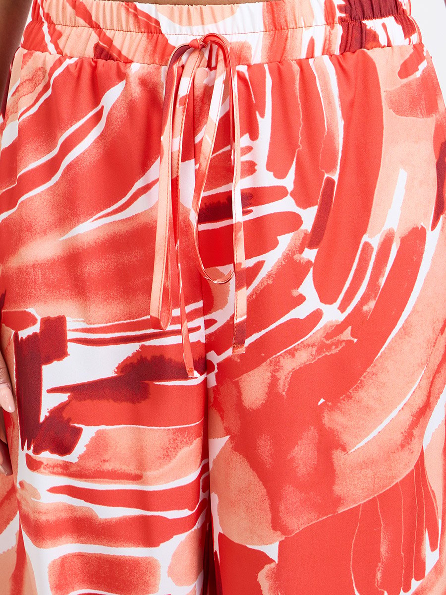 All Over Print Wide Leg Trousers
