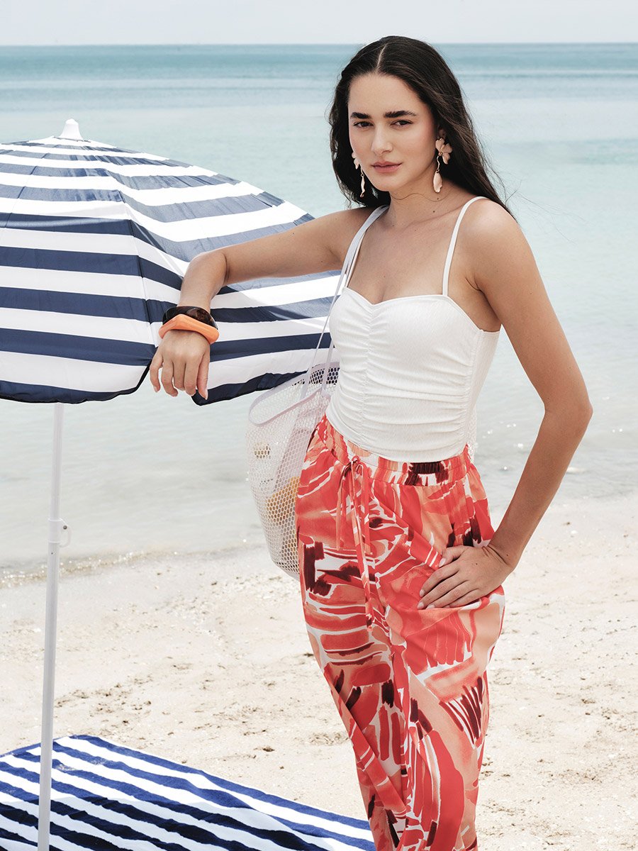 All Over Print Wide Leg Trousers