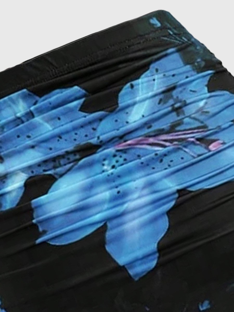 Black Floral Bodycon Maxi Skirt