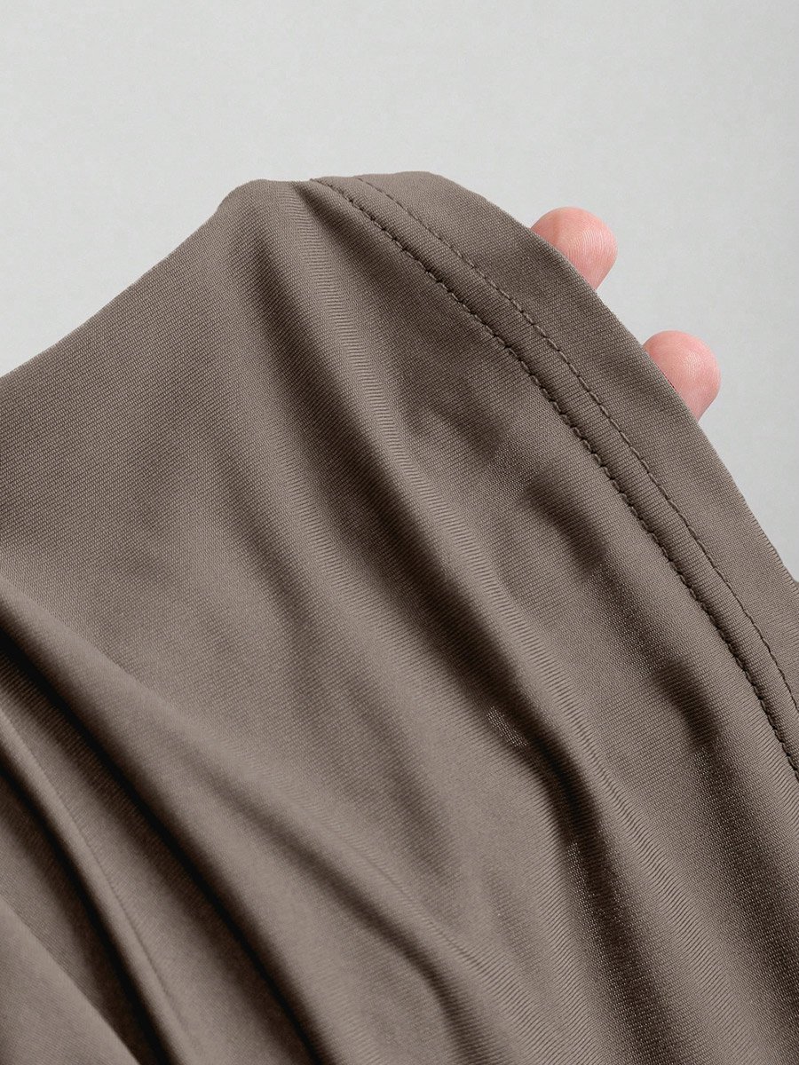 Brown One Shoulder Knot-Detail Top