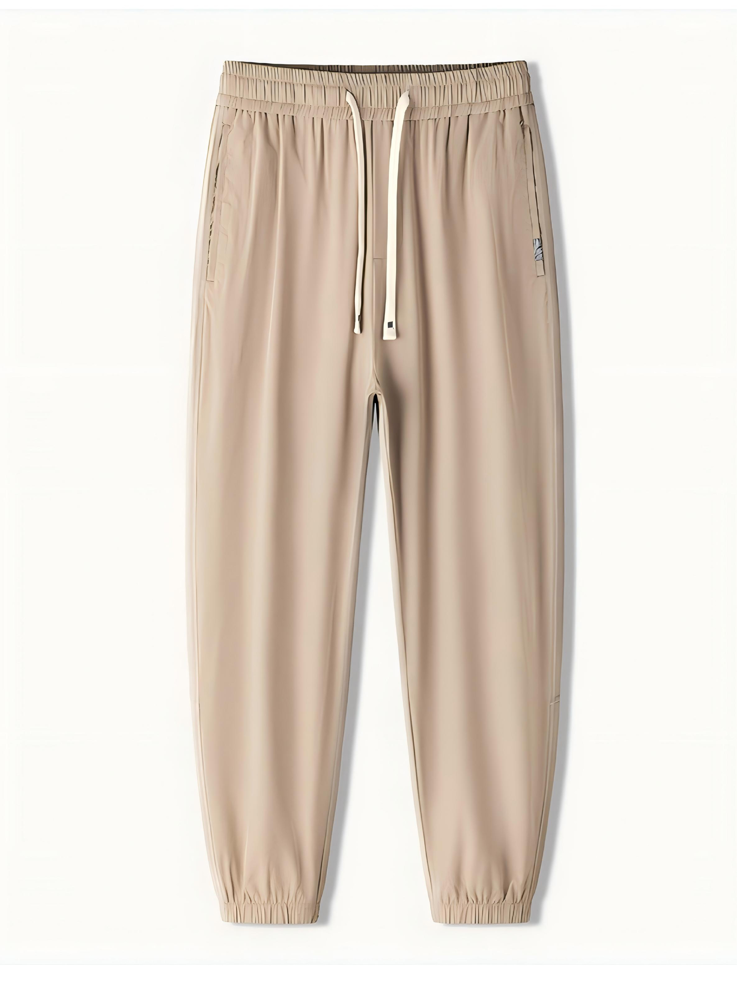 Men Solid Cuffed Joggers with Side Pocket