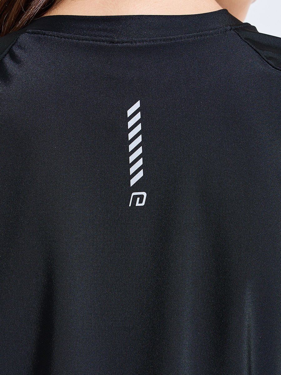 Logo Back Reflective Stripe Short Sleeve Top