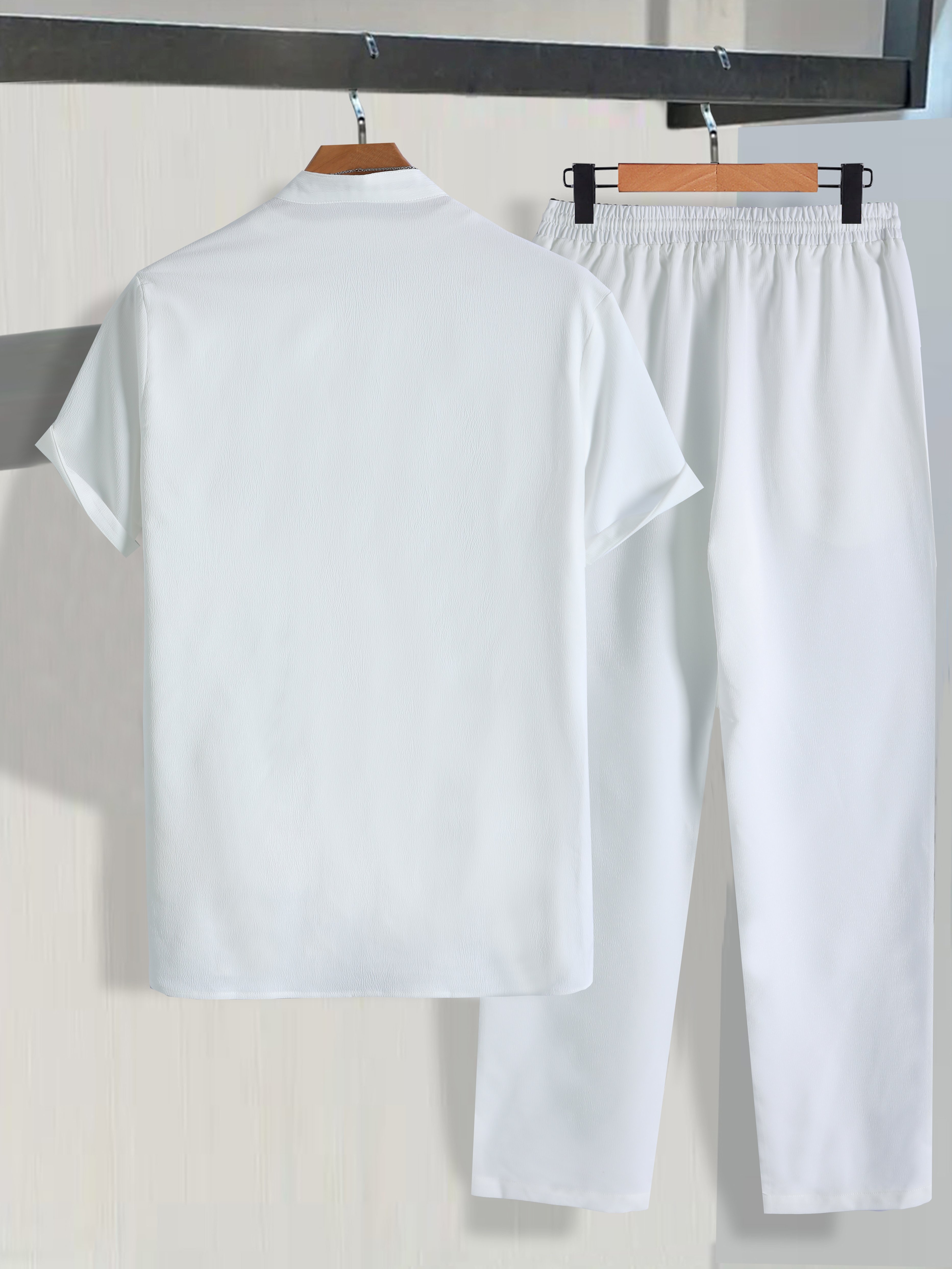 Men White Linen Shirt and Pants Co-Ords