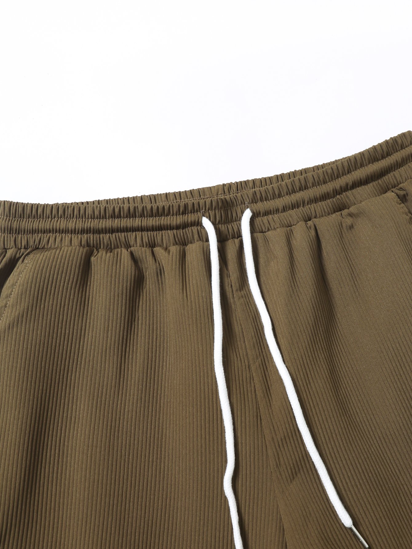 Men Brown Corduroy Shirt and Shorts Set
