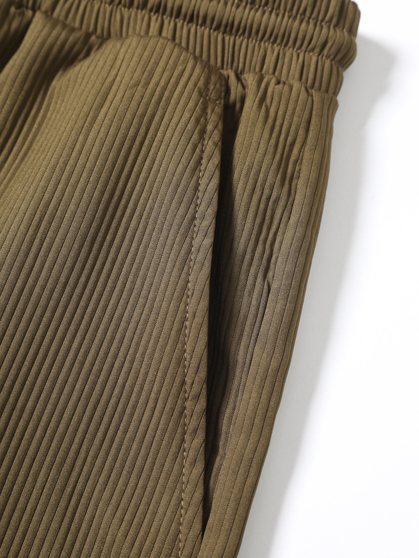 Men Brown Corduroy Shirt and Shorts Set