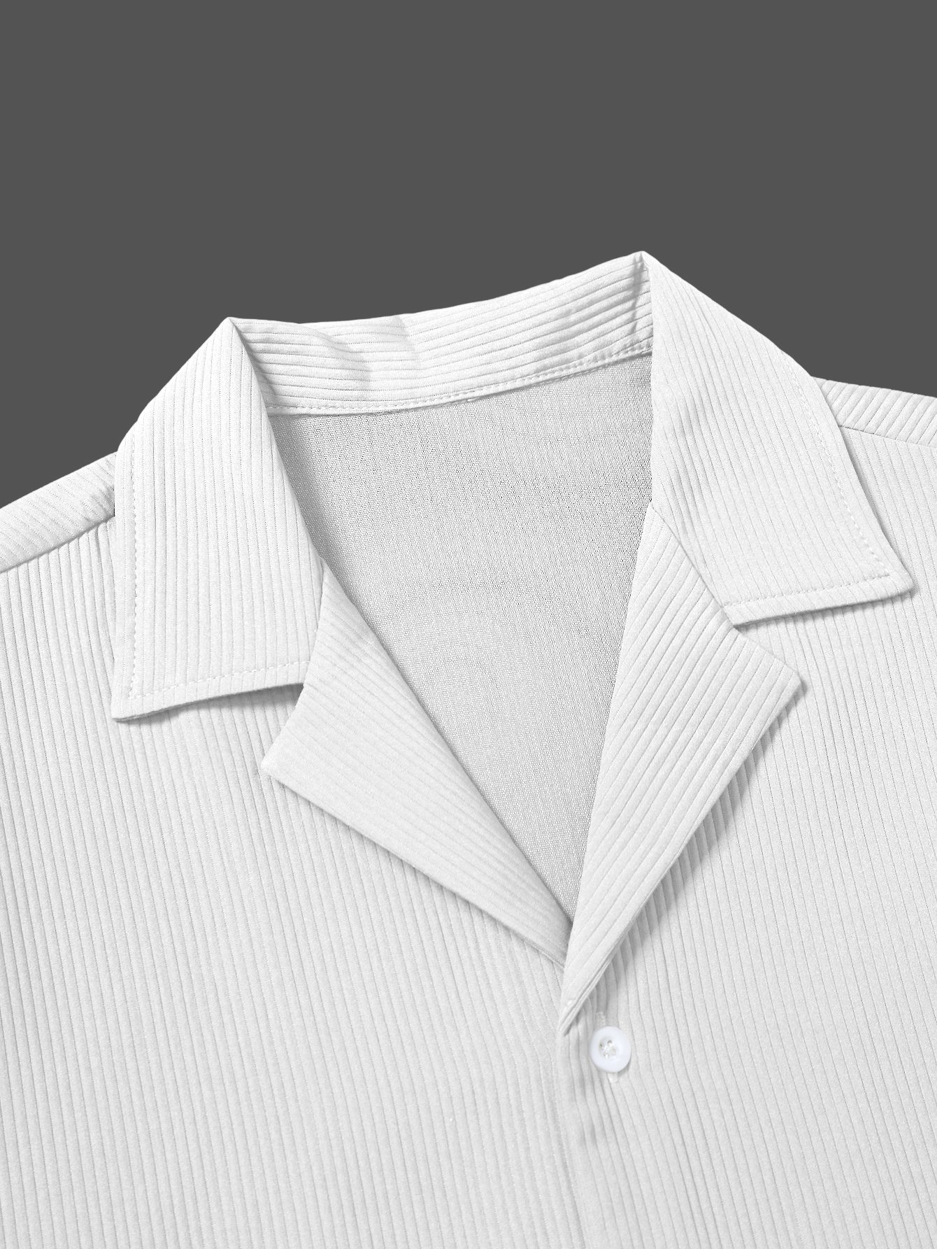Men White Corduroy Shirt and Shorts Co-Ords