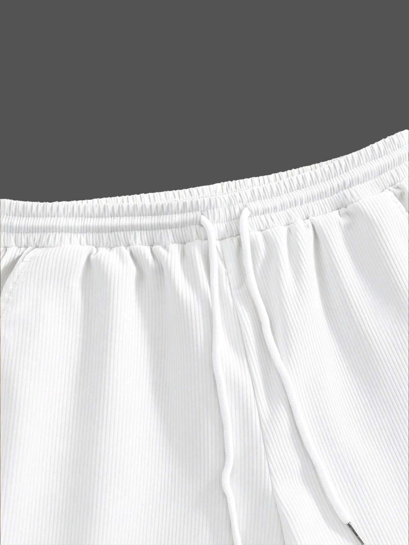 Men White Corduroy Shirt and Shorts Co-Ords