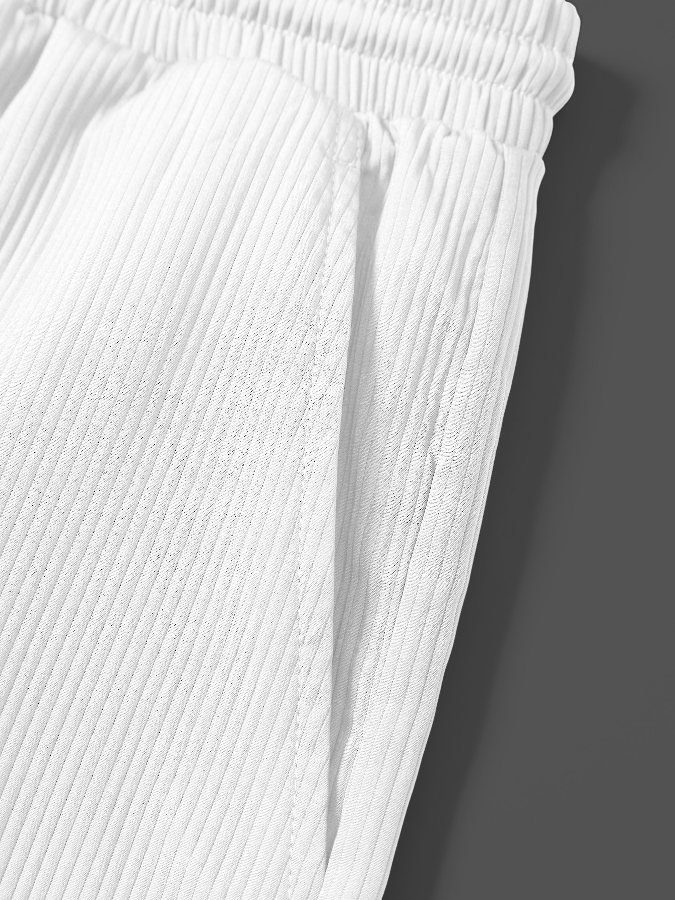Men White Corduroy Shirt and Shorts Co-Ords