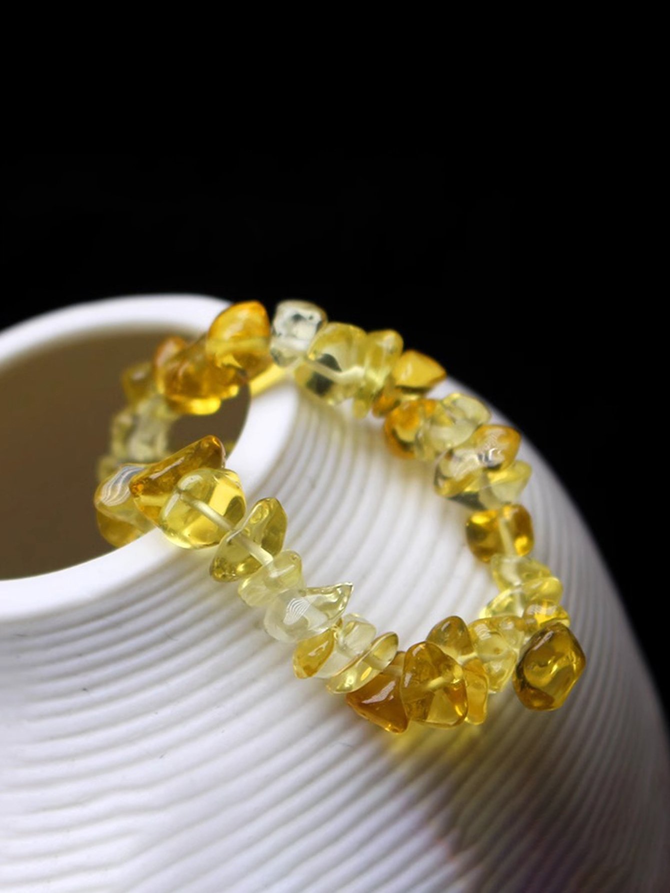 Citrine Chip Stone Beaded Bracelet