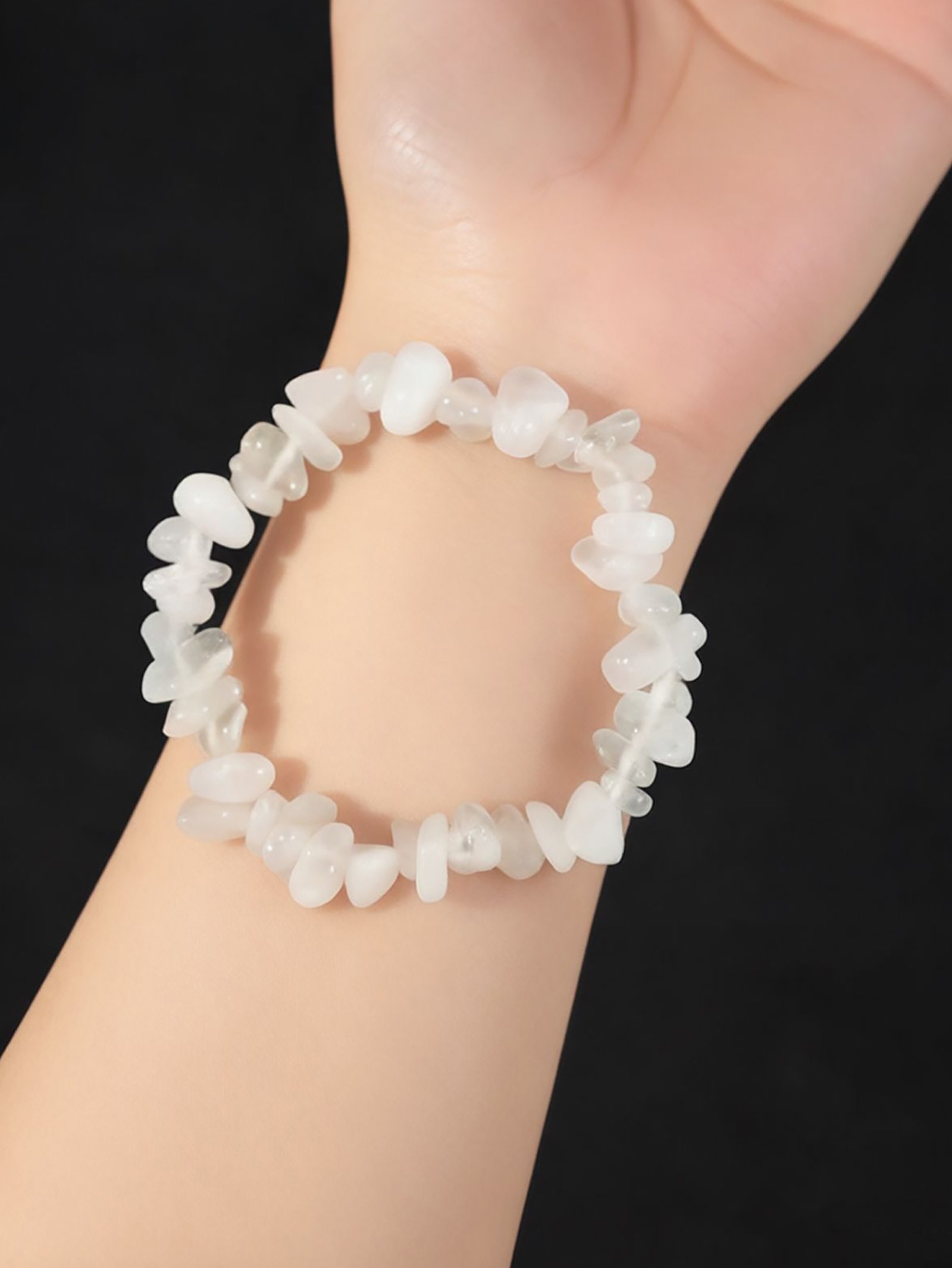 White Crystal Chip Bracelet