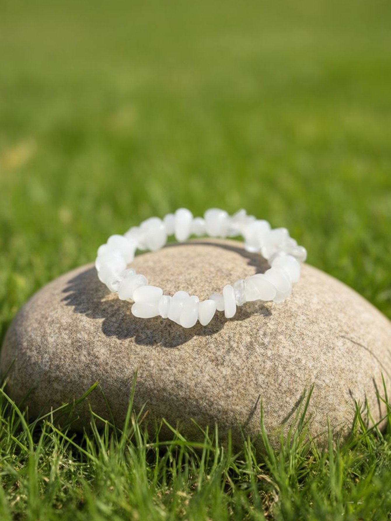 White Crystal Chip Bracelet