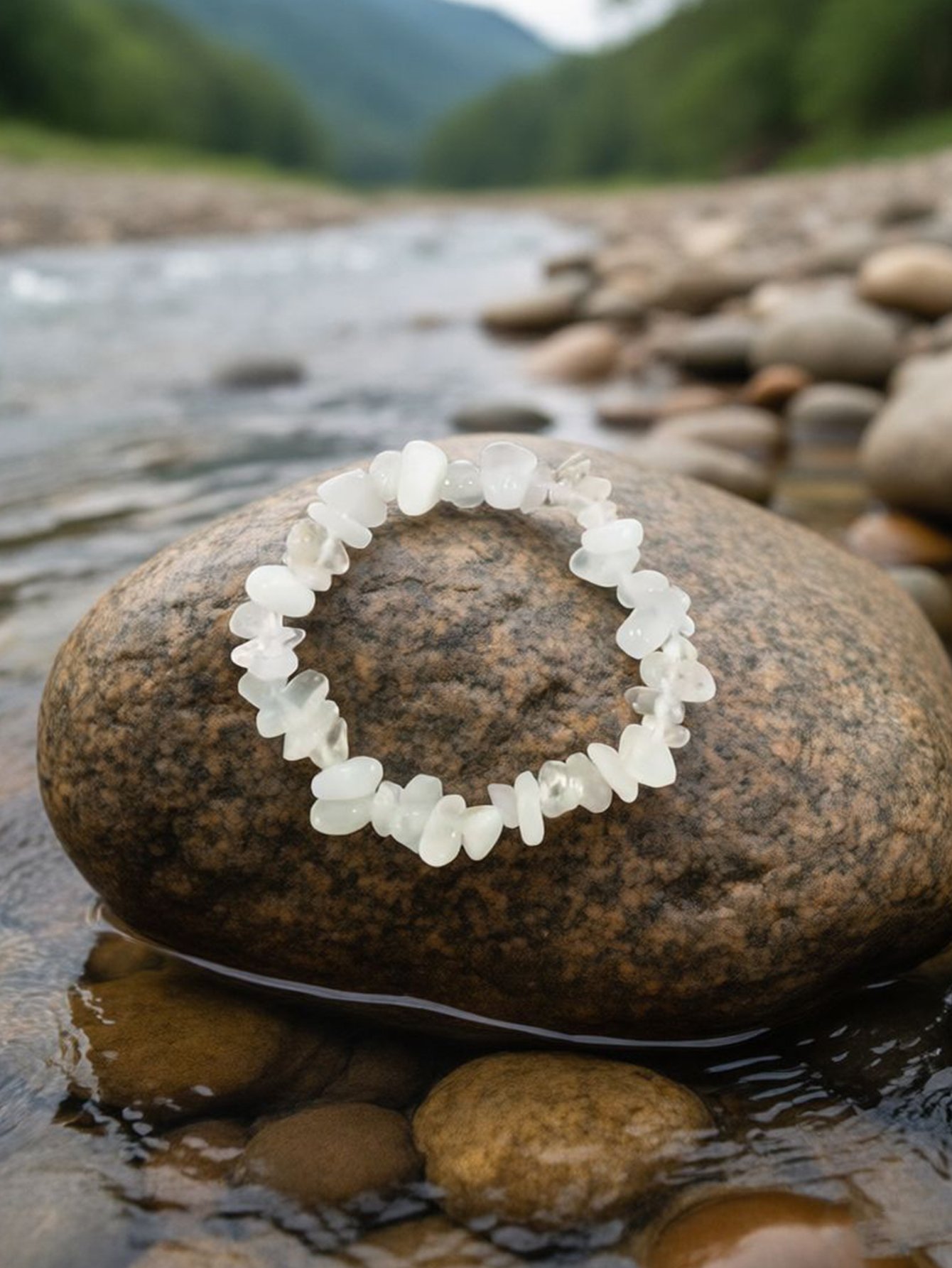 White Crystal Chip Bracelet