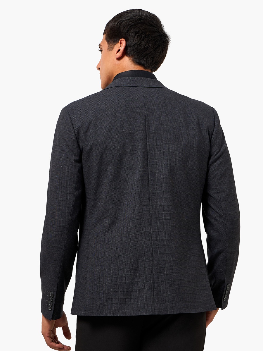 Men Slim Fit Checked Blazer
