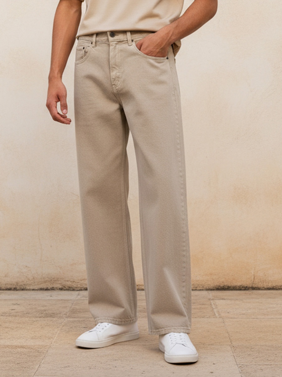 Men Straight Fit Mid-Rise Jeans