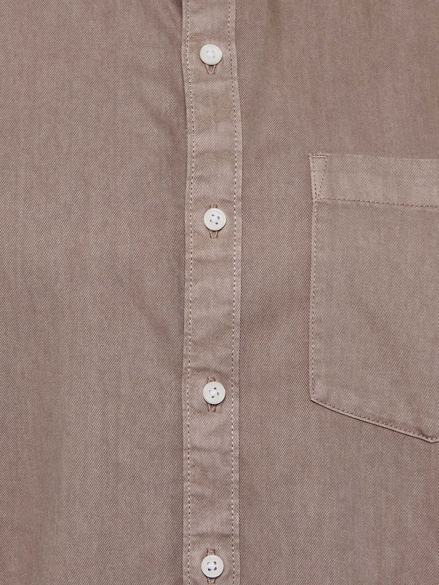 Men Regular Fit Button-Down Collar Long Sleeves Denim Shirt