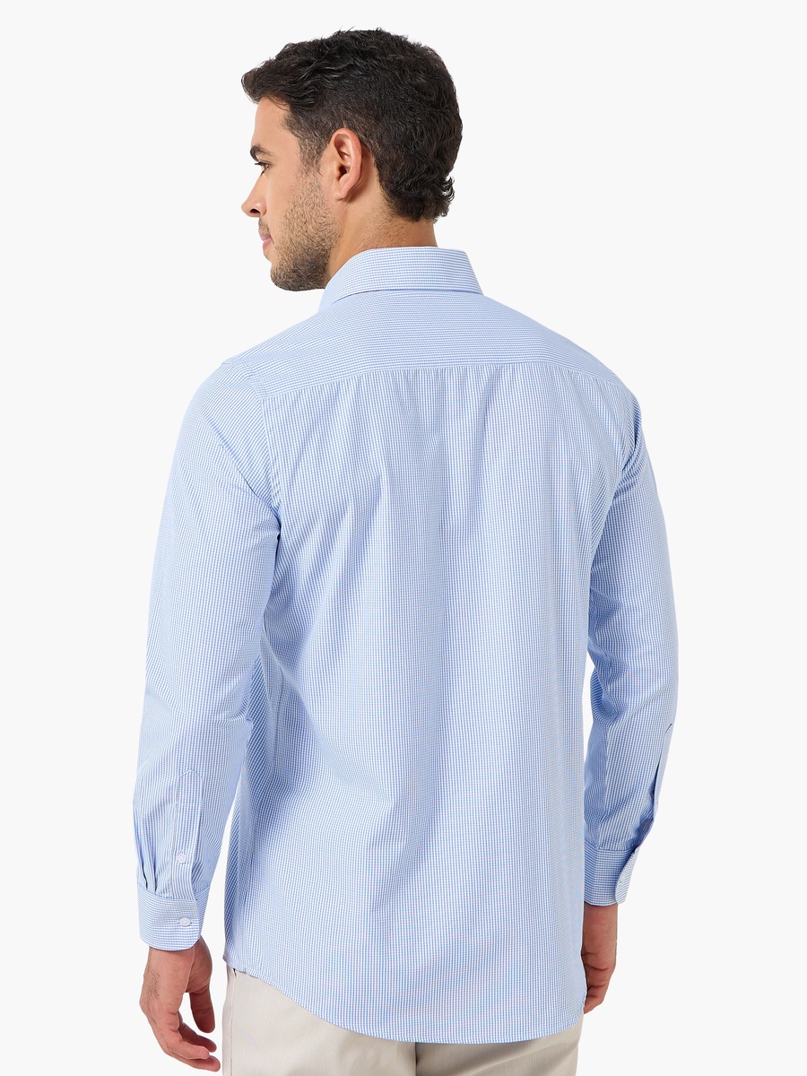 Men Regular Fit Collared Checked Long Sleeves Shirt