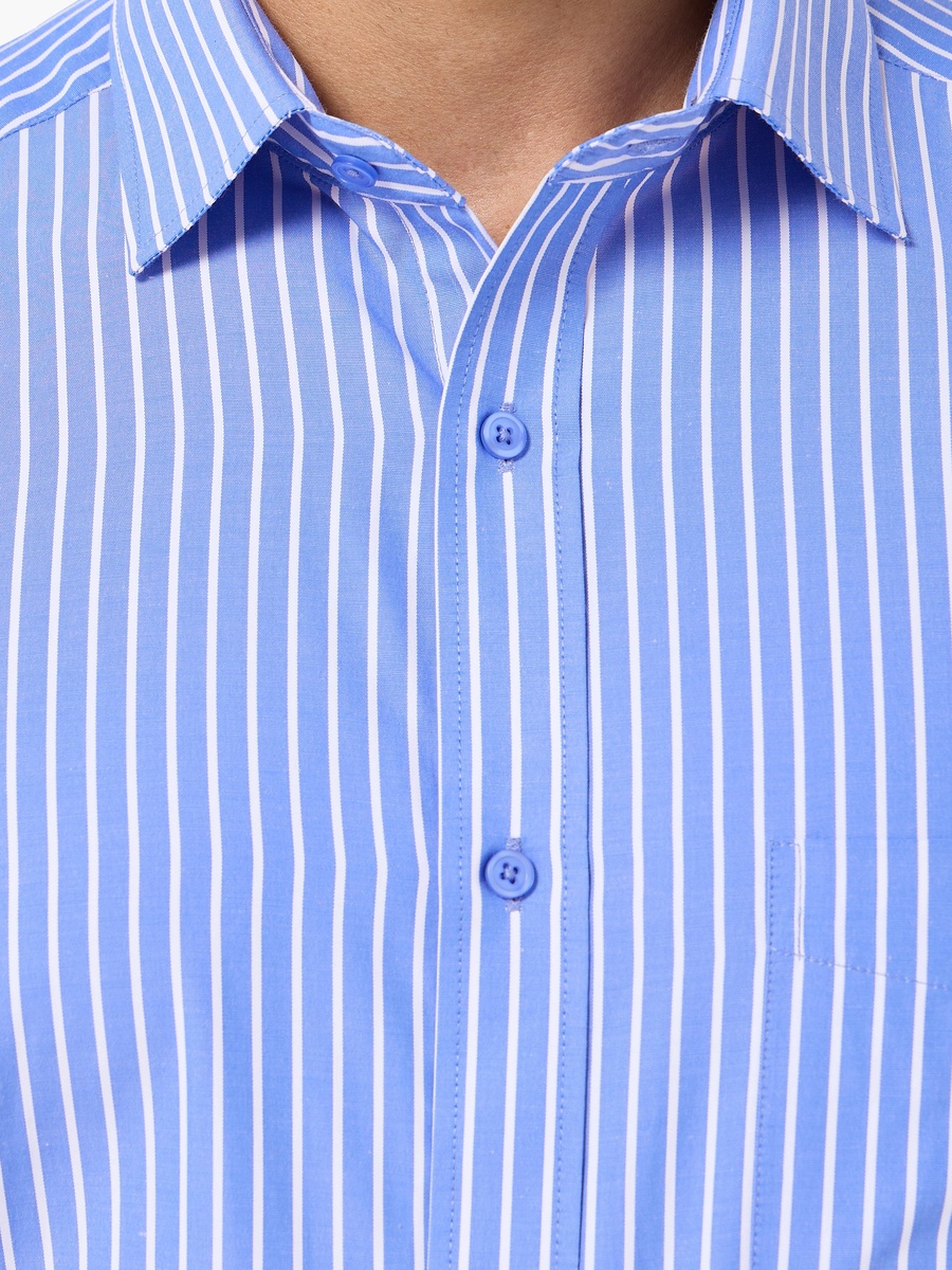 Men Regular Fit Collared Striped Long Sleeves Shirt