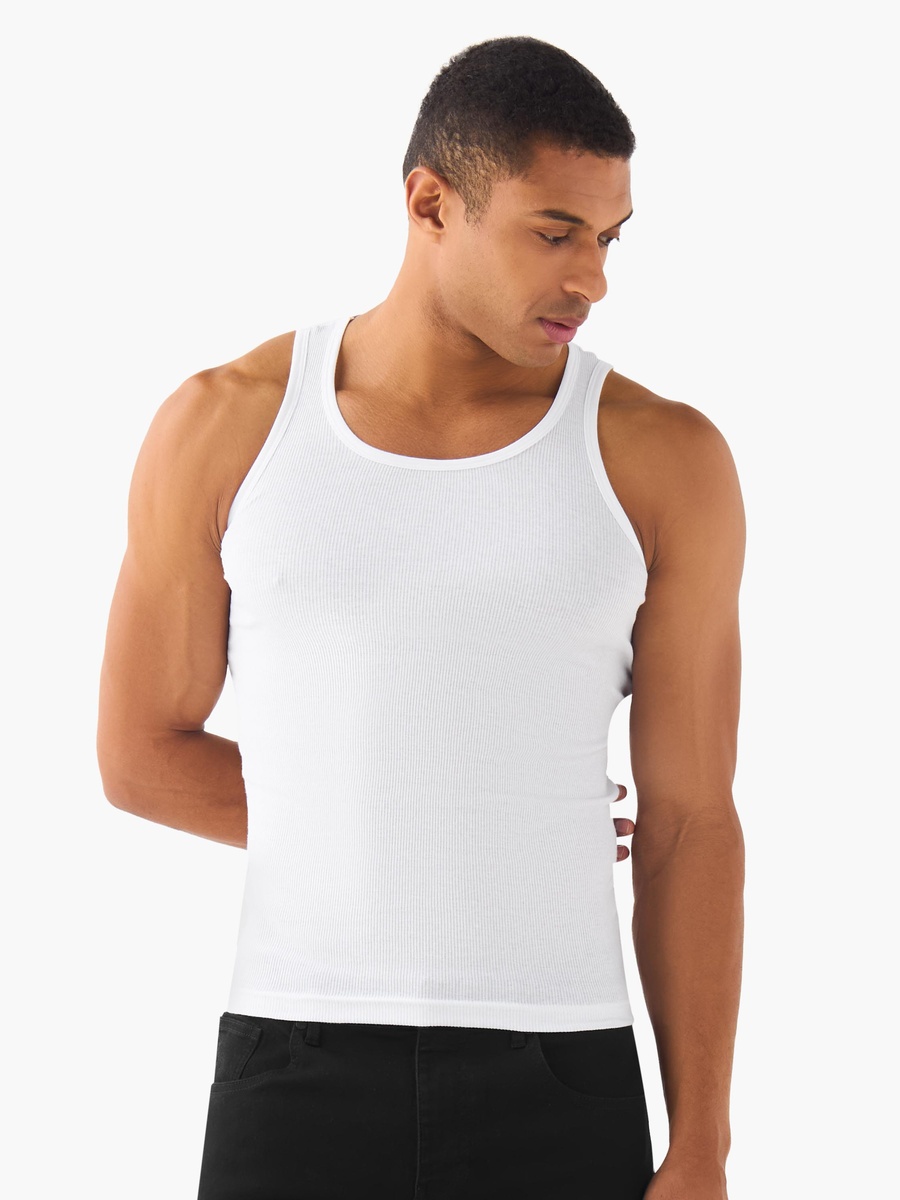 Men Ribbed Cotton Vest - Pack of 3