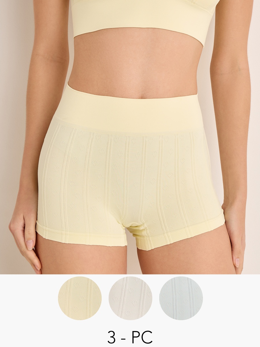 Set of 3 - Textured Boyleg Briefs