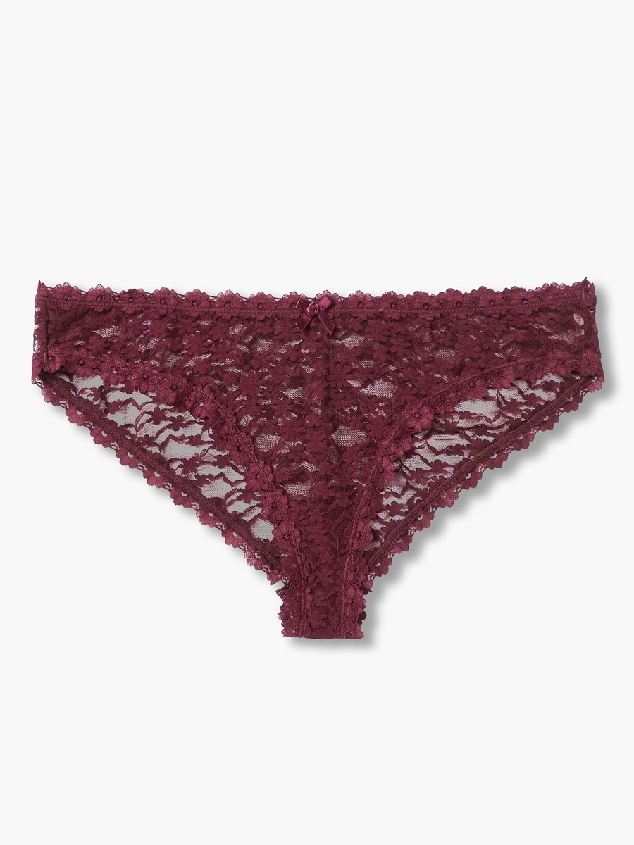 Mid Waist Floral Lace Bikini Briefs